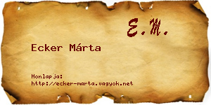Ecker Márta névjegykártya